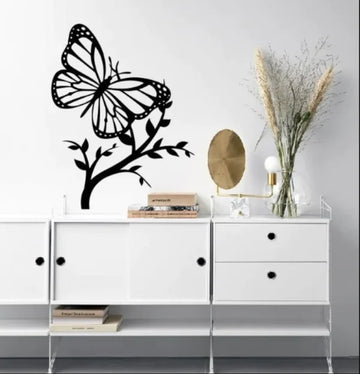 Butterfly With Tree Wooden Wall Decoration.