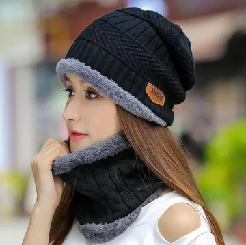 Coral Fleece Scarf Hats Winter Beanies Soft For Women