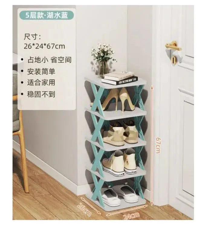 5 Layers Stackable Vertical Space Saving Shoe Rack Bookshelf Organizer Value Nest