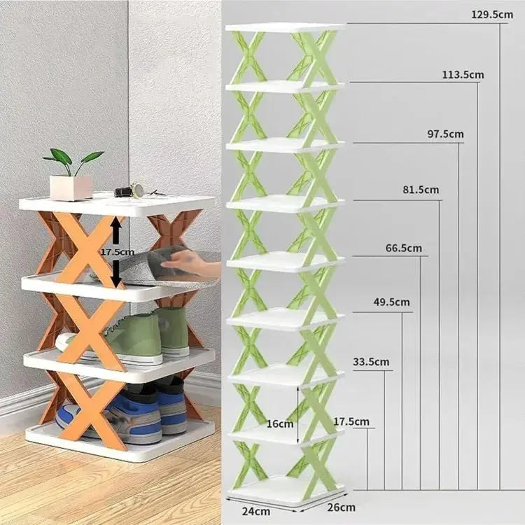 5 Layers Stackable Vertical Space Saving Shoe Rack Bookshelf Organizer Value Nest