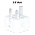 Apple 20\35W Fast USB-C Power Adapter 3 Pin + Free Premium Charging Cable Choice For You